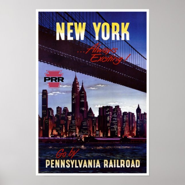 Vintage Pennsylvania Eisenbahn nach New York Poster (Vorne)