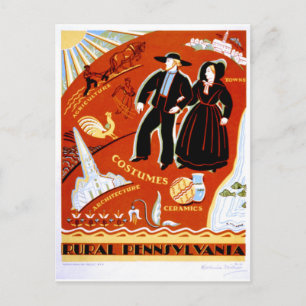 Vintage Pennsylvania Plakat Postkarte