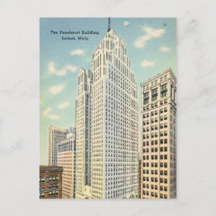 Vintage Penobscot Building, Detroit, Michigan Postkarte