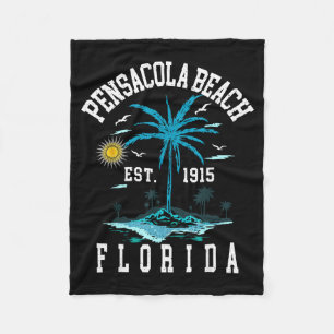 Vintage Pensacola Beach Florida Retro FL Sonnenunt Fleecedecke