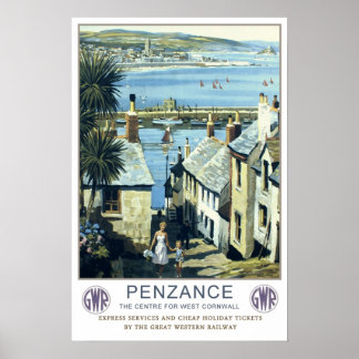 Vintage, Penzance, Cornwall Poster
