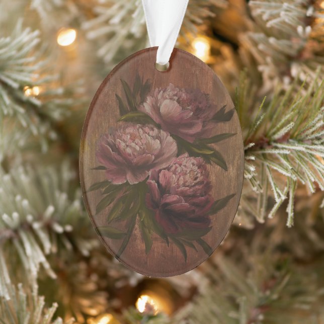 Vintage Peonies Ornament (Baum)