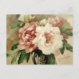 Vintage Peonies Postkarte