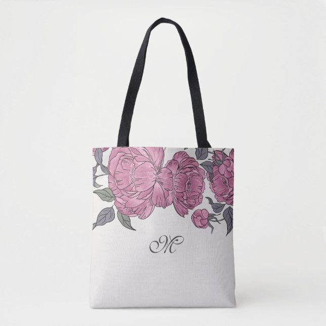 Vintage Peonies Tote Bag (Vorderseite)