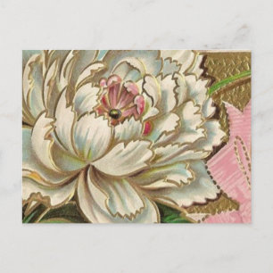 Vintage Peony-Blume Postkarte
