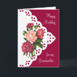 Vintage Peony Flower for Grandmother Birthday Karte<br><div class="desc">Vintage Peony Flower for Grandma,  Grandmother Birthday</div>