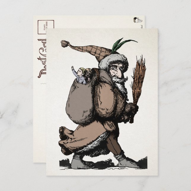 Vintage Pere Fouettard Postkarte (Vorne/Hinten)