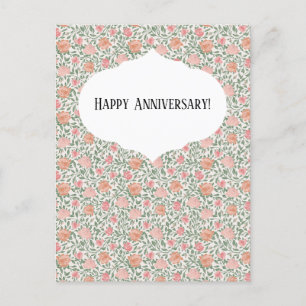 Vintage Perfect Pink & Pfirsichrosen Postkarte