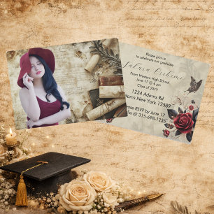 Vintage Pergament- & Literatur-Collage-Hintergrund Einladung