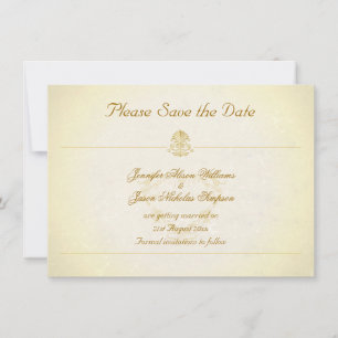 Vintage-Pergamentpapier-Stil „Save the Date“ Save The Date