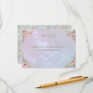 Vintage Periwinkle Peony Bridal Dusche Teezeremoni Begleitkarte