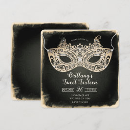 Vintage Perlmasquerade Maske Sweet 16 Party Einladung