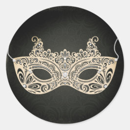 Vintage Perlmasquerade Maske Sweet 16 Party Runder Aufkleber