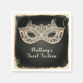 Vintage Perlmasquerade Maske Sweet 16 Party Serviette