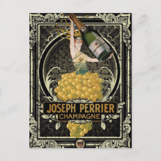 Vintage Perrier Champagner Postkarte
