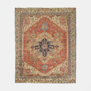 Vintage-Perserteppich-Flanell- & Sherpa-Decken Fleecedecke
