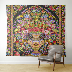 Vintage Persisch Türkisch Floral Blumen Mitte des Wandteppich