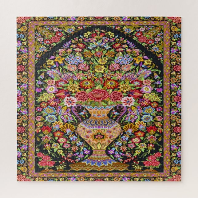 Vintage persische türkische Blume Mitte des Jahrhu Puzzle (Vertikal)
