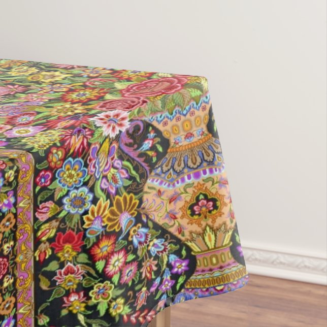 Vintage persische türkische Blume Mitte des Jahrhu Tischdecke (Beispiel)