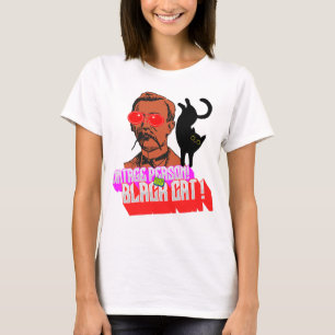 Vintage Person und schwarze Katze T-Shirt