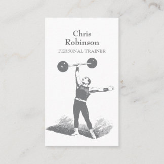 Vintage Personal Trainer Strongman Business Card Visitenkarte