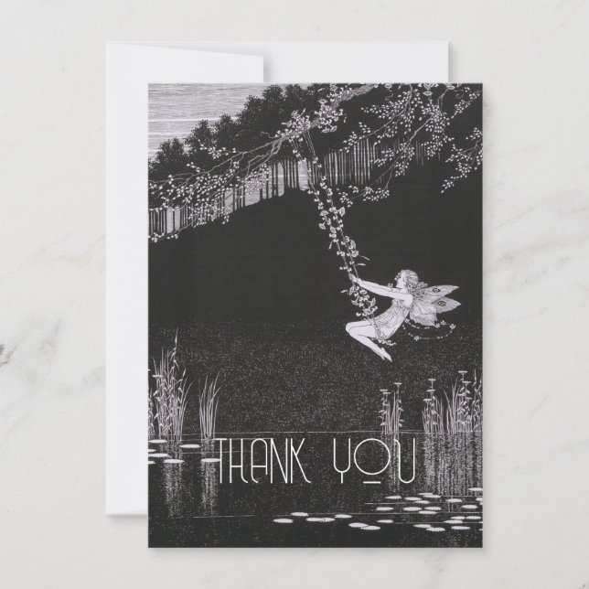 Vintage Personalisierte Märchenabbildung, Retro Dankeskarte (Vorderseite)