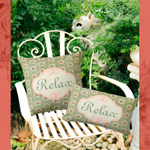 Vintage Personalisierte Rose Doily Green Damask Kissen