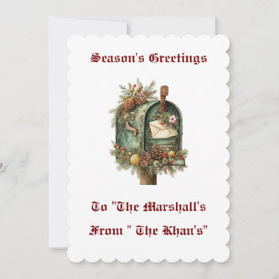 Vintage Personalisierte Weihnachtskarte Einladung