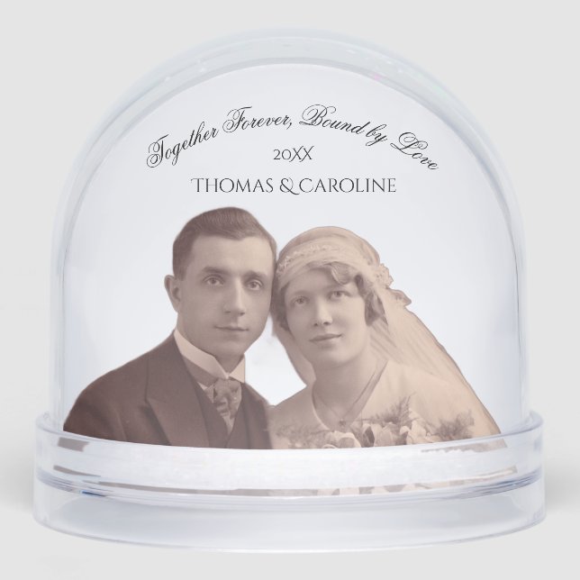 Vintage Personalized Grandparents Keepsake Gift Schneekugeln (Vorderseite)