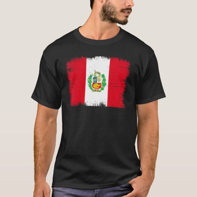 Vintage Peru Flag Peruvian Independence Day T-Shirt (Vorderseite)