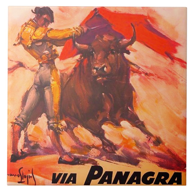 Vintage Peru Keramik Tile Fliese (Vorderseite)