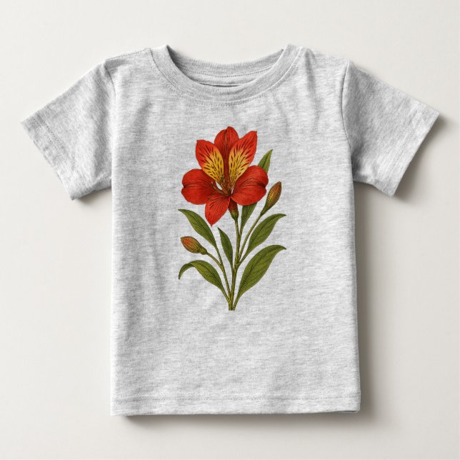 Vintage Peruvian lily Baby T-shirt (Vorderseite)