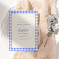 Vintage Perwinkle Blau Gingham Karo Hochzeitsdusch
