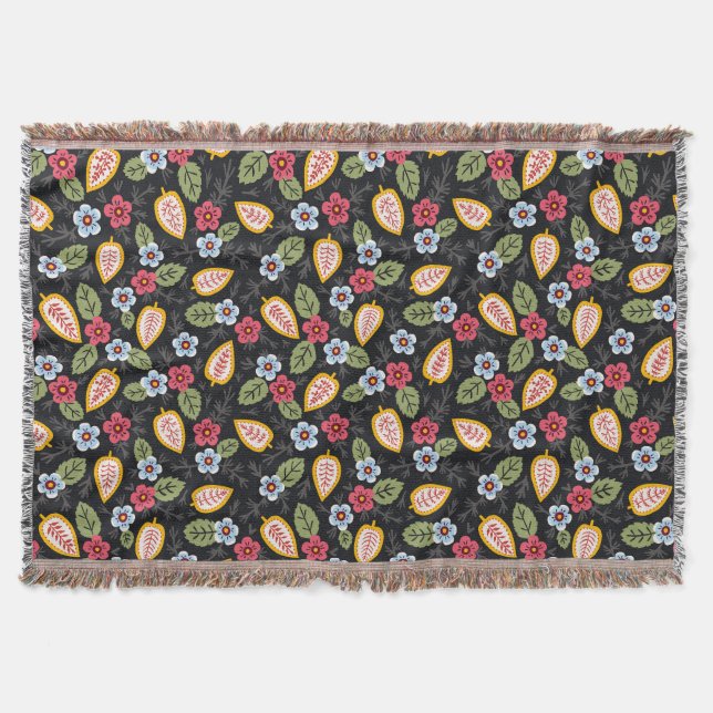 Vintage Petals mehrfarbig Decke (Vorderseite)