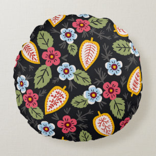 Vintage Petals mehrfarbig Rundes Kissen