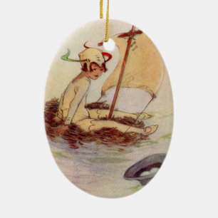 Vintage-Peter-Pan-Ornament Keramik Ornament