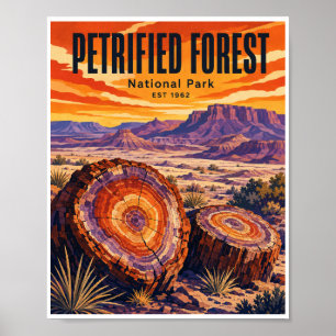 Vintage Petrified Forest Nationalpark Poster