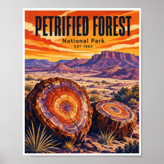 Vintage Petrified Forest Nationalpark Poster