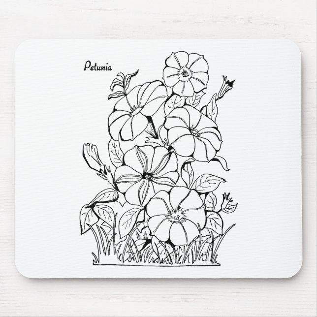 Vintage Petunia-Blume Mousepad (Vorne)