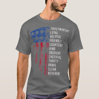 Vintage Pfadfinder-Geschenk US Amerika-Flagge Pfad T-Shirt