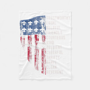 Vintage-Pfadfinder-Geschenk USA-Flagge Pfadfinder- Fleecedecke