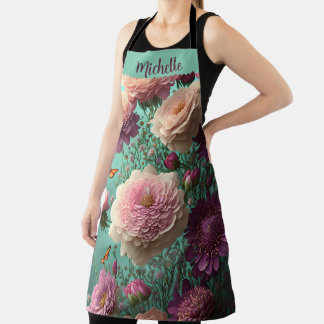 Vintage Pfannkuchen in Rosa und Bordeaux, Brauch Schürze