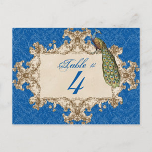 Vintage Pfau & Ätzungen, Tischnummernkarte Postkarte