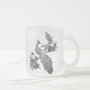 Vintage Pfau auf Ast T-Shirts und Geschenke Mattglastasse