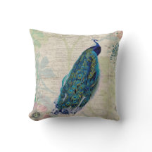Vintage Pfau, Blumen und Schmetterling
