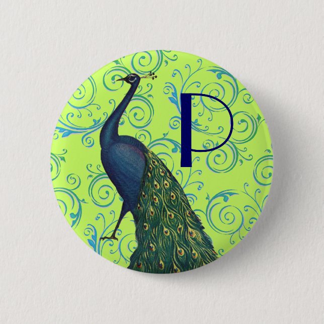 Vintage Pfau Button (Vorderseite)