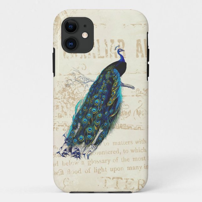 Vintage Pfau Case-Mate iPhone Hülle (Rückseite)