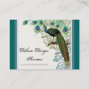 Vintage Pfau, Federn - Elegante Visitenkarten Visitenkarte