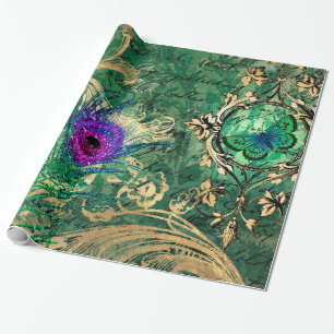 Vintage Pfau für alle Anlässe Geschenkpapier