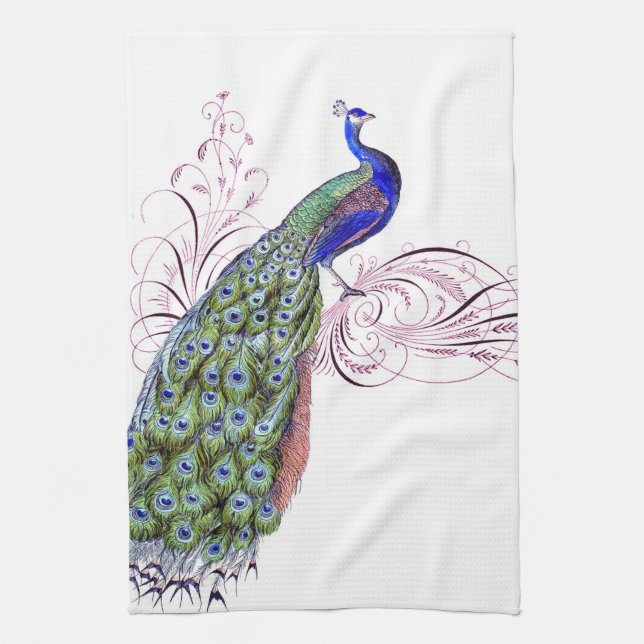 Vintage Pfau Handtuch (Vertikal)